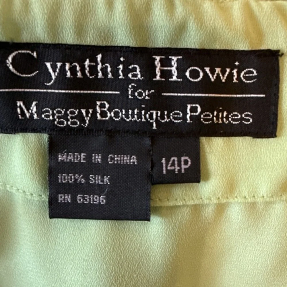 Cynthia‎ Howie Womens Silk Skirt Ruffle Fairycore Size 14P Green Whimsical NWT